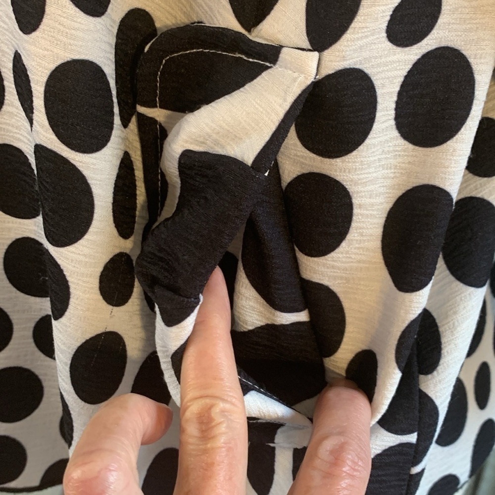 Ali Miles sz PM black and white polka dot two button lightweight jacket - Picture 2 of 8